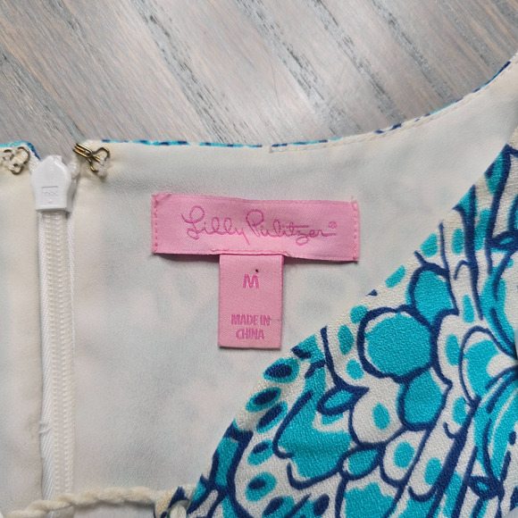 Lilly Pulitzer Ashby Rayon Tunic Dress Sea Blue Size M - Picture 10 of 11